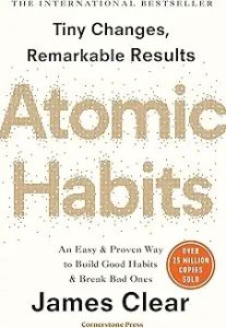 Atomic Habits by James Clear book cover showing habits
