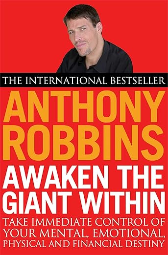 Awaken the Giant Within by Anthony Robbins book cover about motivation