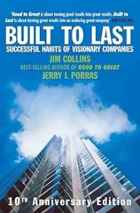 Built to Last by Jim Collins & Jerry Porras book cover about leadership