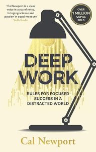Deep Work by Cal Newport book cover about focus and high performance
