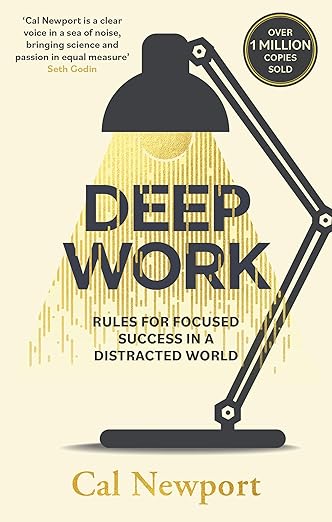 Deep Work by Cal Newport book cover about focus and high performance