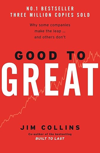 Good to Great by Jim Collins book cover about business performance and leadership