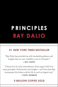 Principles by Ray Dalio book cover about decision making and values
