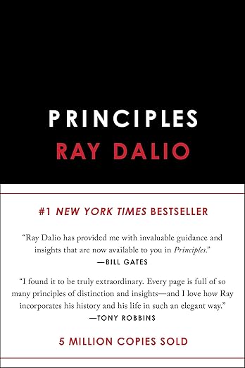 Principles by Ray Dalio book cover about decision making and values