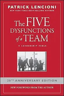 The Five Dysfunctions of a Team by Patrick Lencioni book cover about teamwork and trust