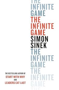 The Infinite Game by Simon Sinek book cover about long-term leadership and strategy